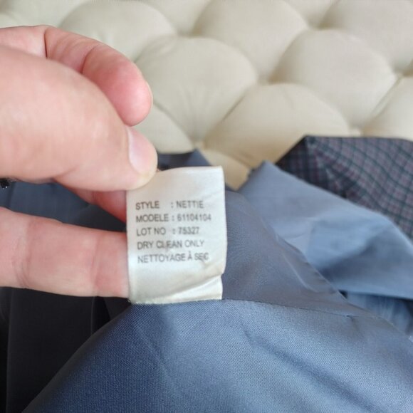 Theory Sz 4 Nettie Pinstripe Single Breasted Blazer Suite Jacket Blue Tortoise - Picture 13 of 15